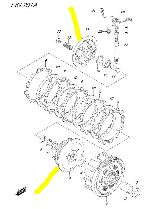 JUEGO CENTRO NUCLEO EMBRAGUE SUZUKI GIXXER 150 REFERENCIA 21411-34J00 / 21462-34J00