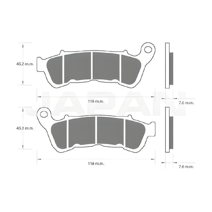 PASTILLA DE FRENO HONDA CB160F DELANTERA REFERENCIA 06455-K43-911