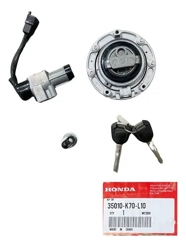 Kit Chapa Cerradura Tapa Honda CB190R Original Referencia 35010-K70-L10