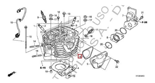 O´RING CAUCHO TAPA CADENILLAS HONDA CB190 - XR190 - CBF160 ORIGINAL REFERENCIA 12395-K70-600