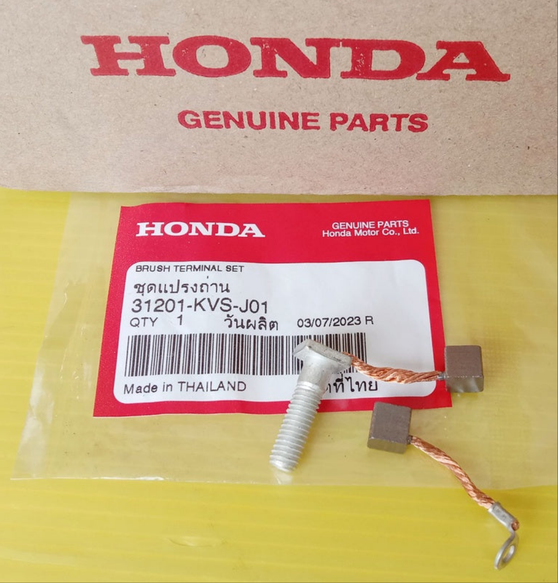 CARBONES MOTOR DE ARRANQUE HONDA CBF150 - XR125L - CG150 TITAN ORIGINAL REFERENCIA 31201-KVS-J01