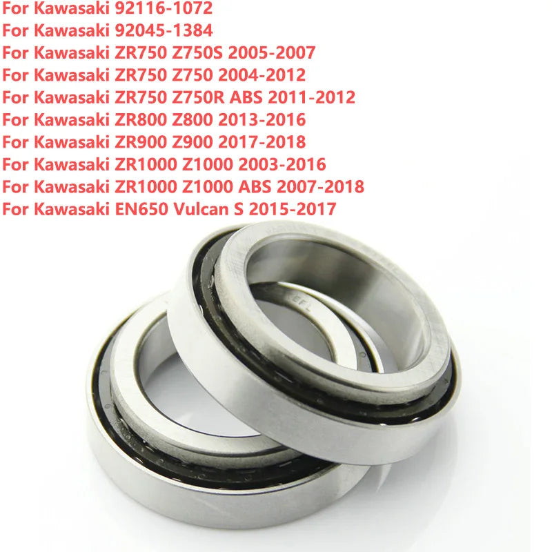 KIT DE RODAMIENTOS DE DIRECCIÓN PARA KAWASAKI, ACCESORIOS PARA ZR750, Z750R, ABS, ZR800, Z800, ZR900, Z900, ZR1000, Z1000, EN650, VULCAN S 92116-1072, 92045-1384